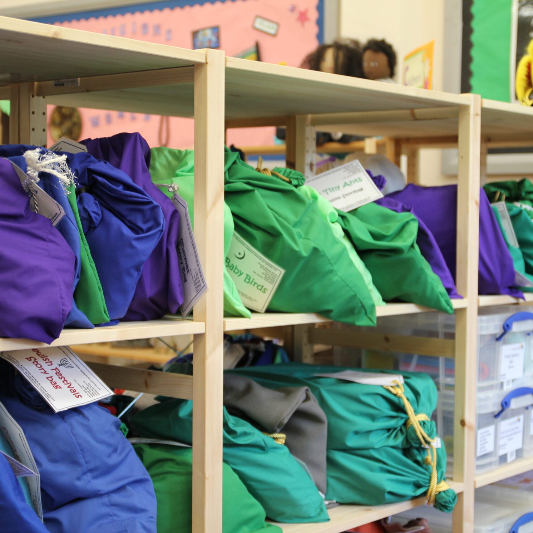 Resources on shelves